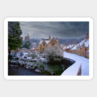 Castle Combe in the snow Sticker